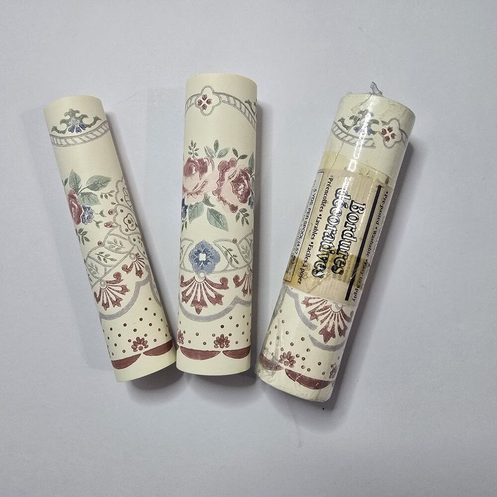 Wallpaper Border Lot 3 Rolls, 1 Full,2ptl Cottage Victorian 5.25” W, Pre-Pasted